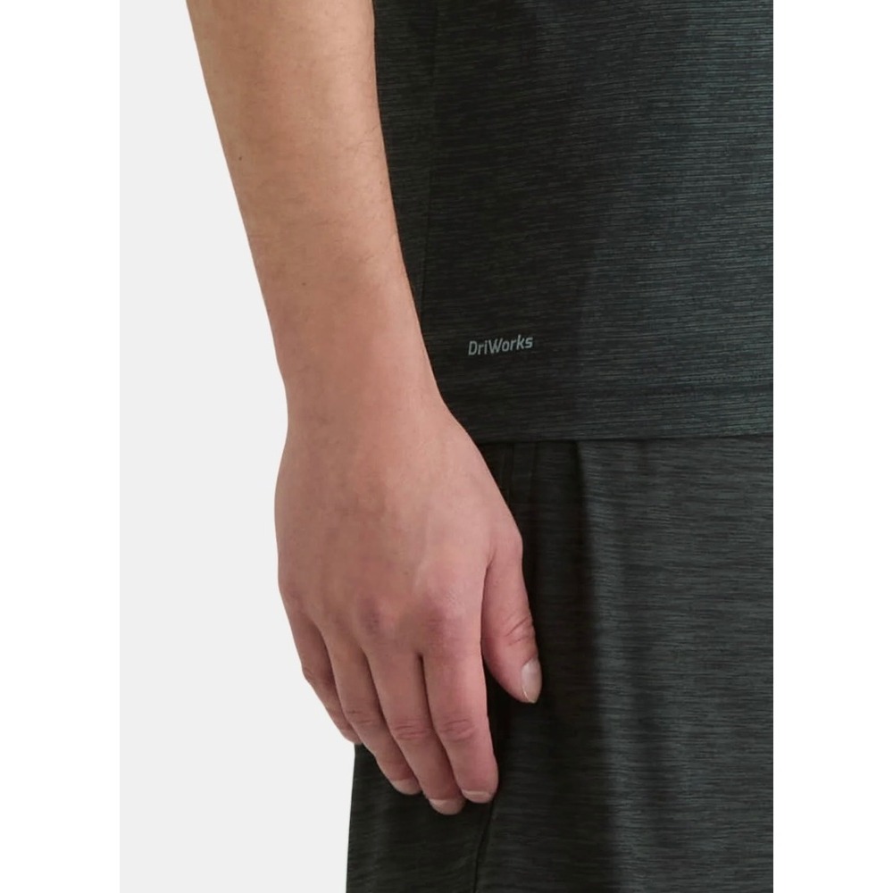 Athletic Works Mens Active Performance Jersey Tee 4XL Blackened Evergreen Stripe - Picture 3 of 8